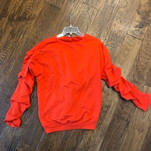 Zara Ruched Sleeve Sweater Top